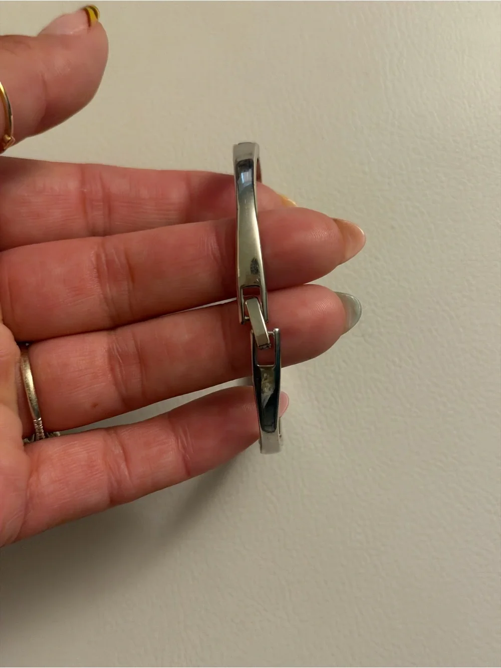 Silver-Tone Crystal h Bangle Bracelet